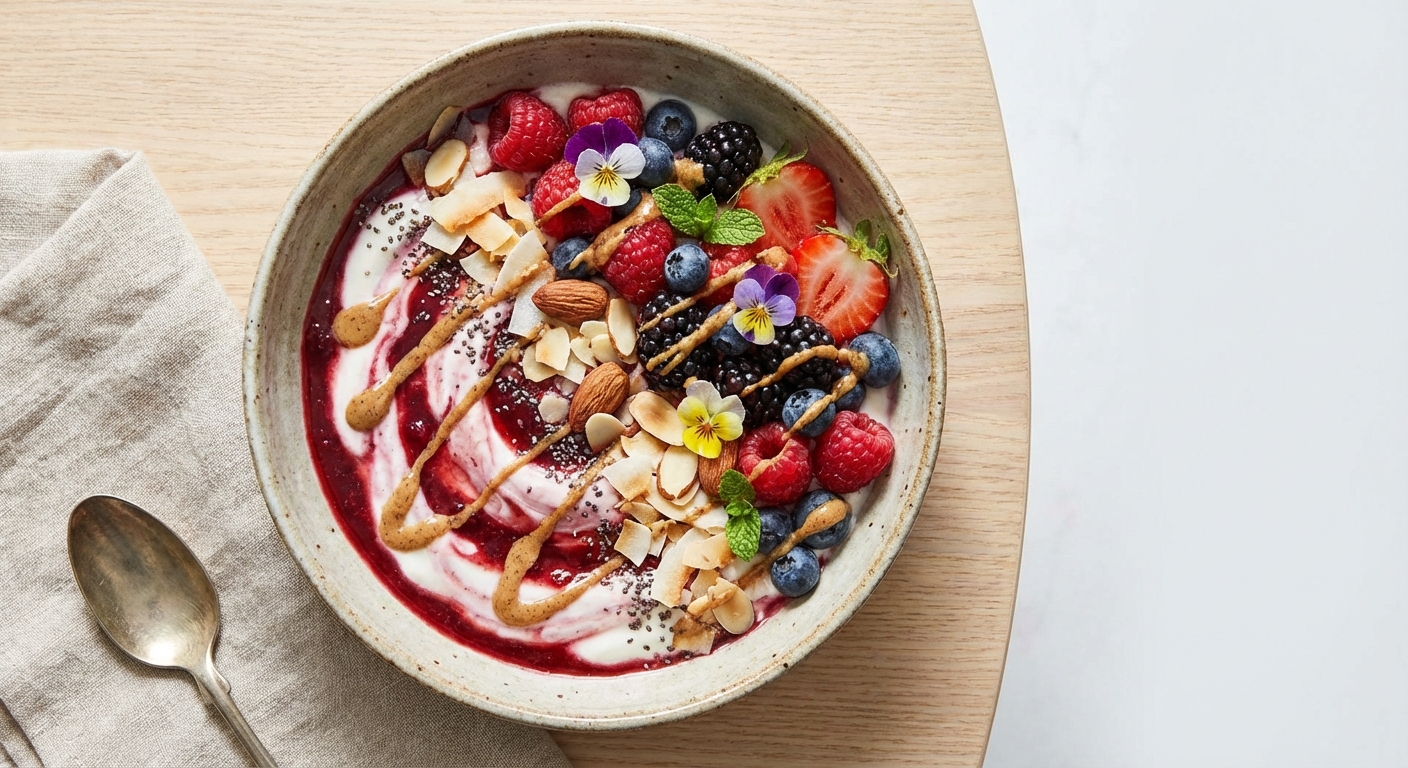 Berry & Almond Coconut Yogurt Bowl (Paleo Style)