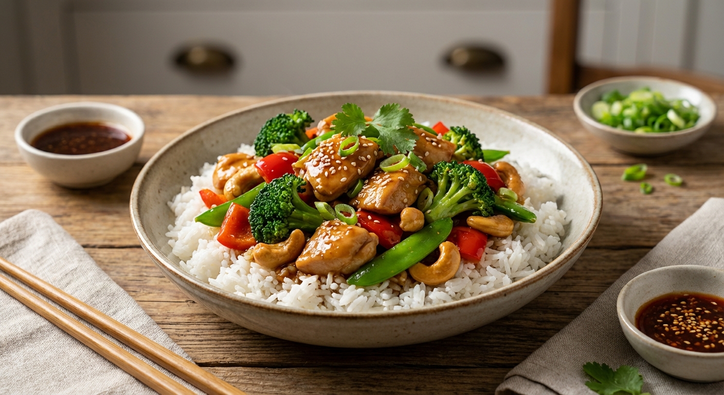 Chicken and Broccoli Stir-Fry with Jasmine Rice