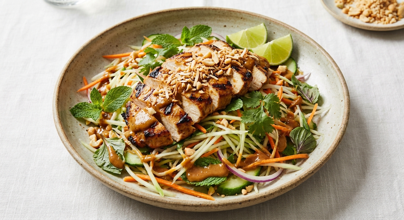 Thai Chicken Salad with Peanut Dressing