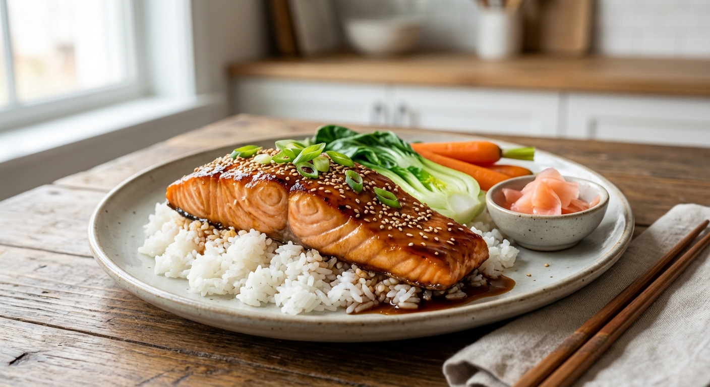 Teriyaki Salmon with Rice