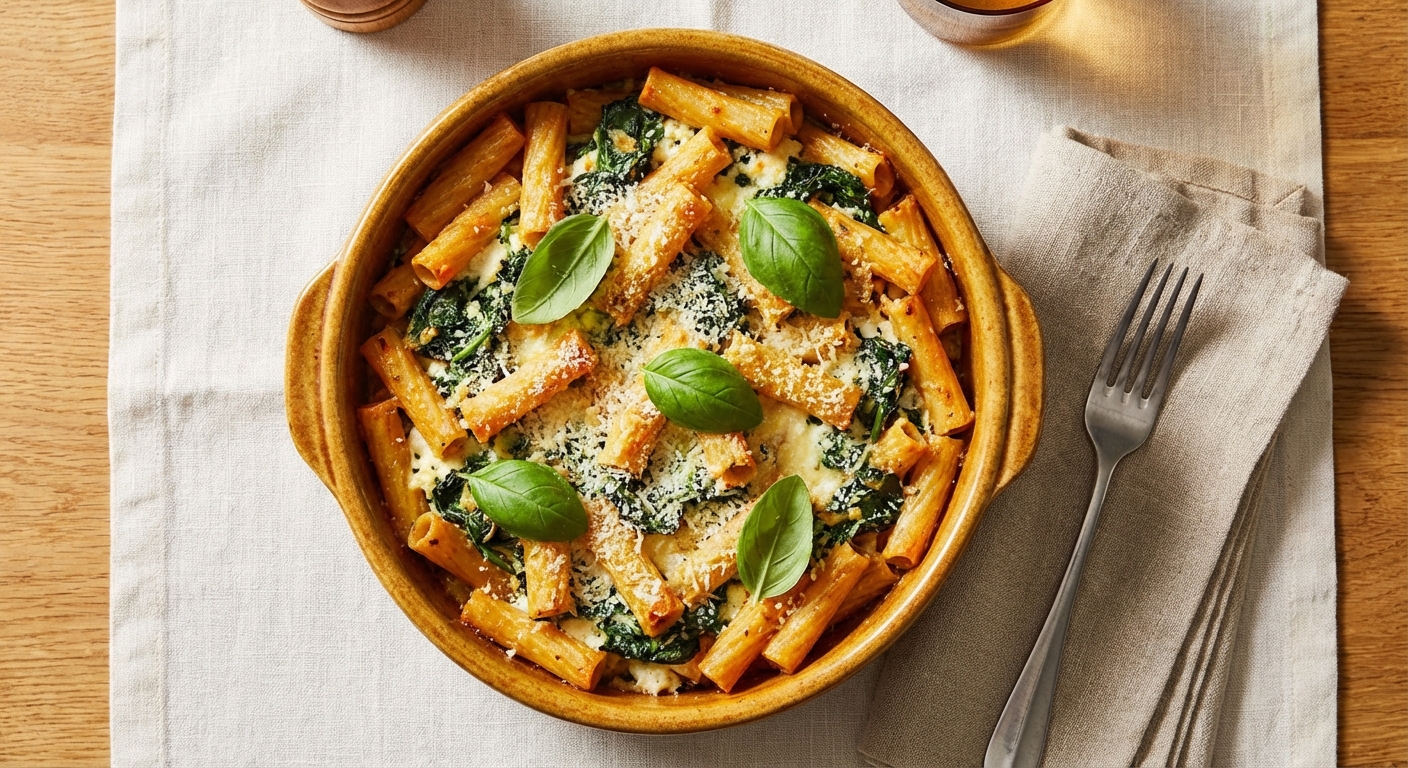 Baked Ziti with Spinach and Ricotta