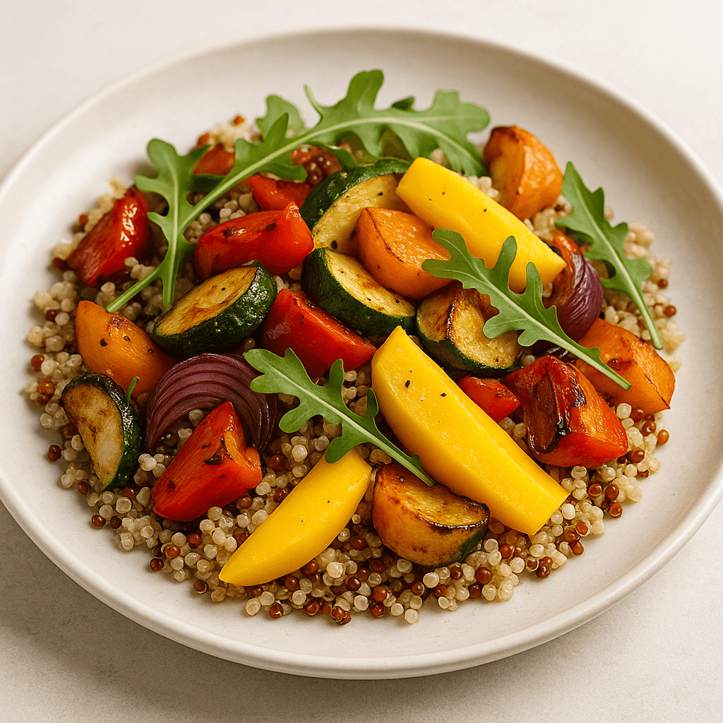 Quinoa Salad with Roasted Vegetables and Mango