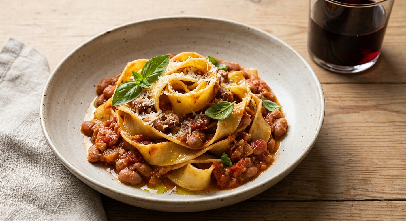 Pasta with Marinara and Bean Sauce