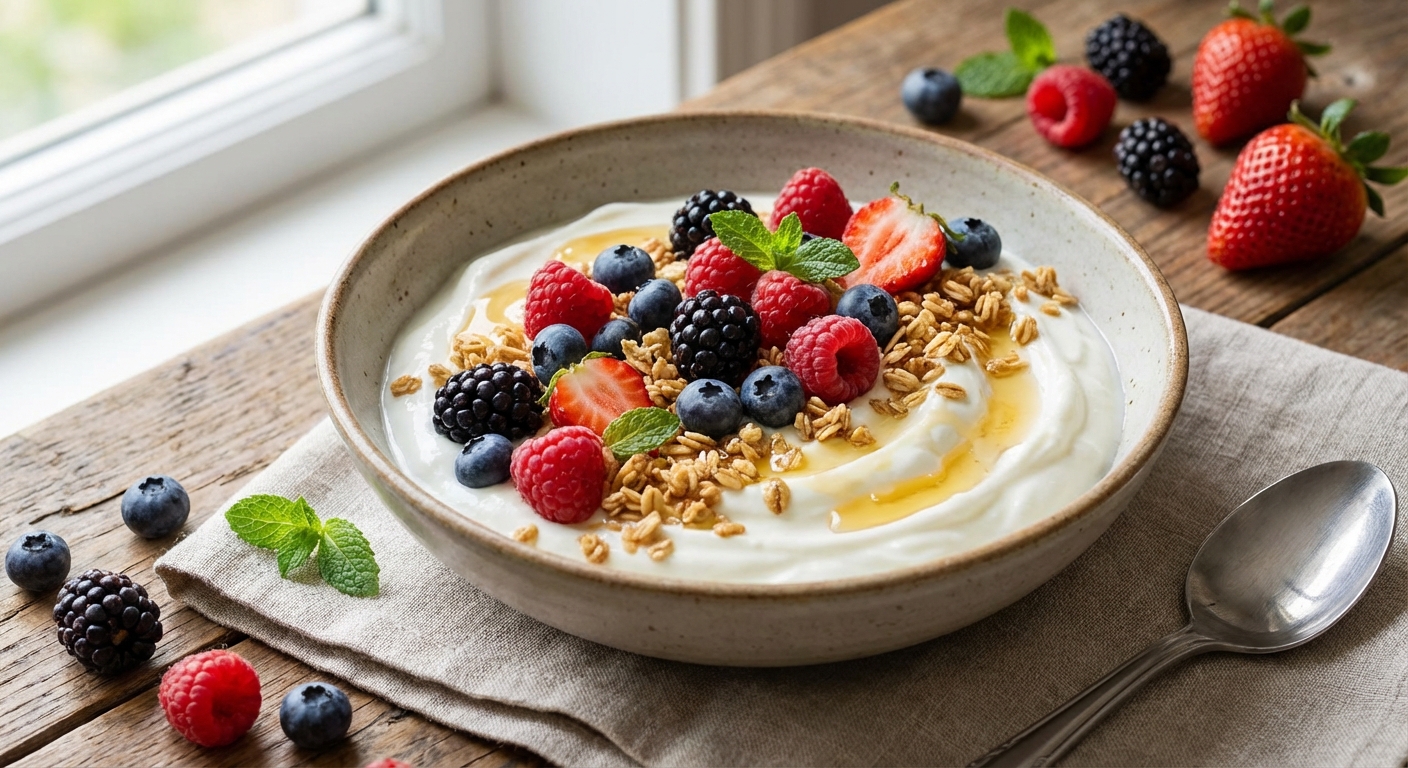 Greek Yogurt with Mixed Berries and Granola