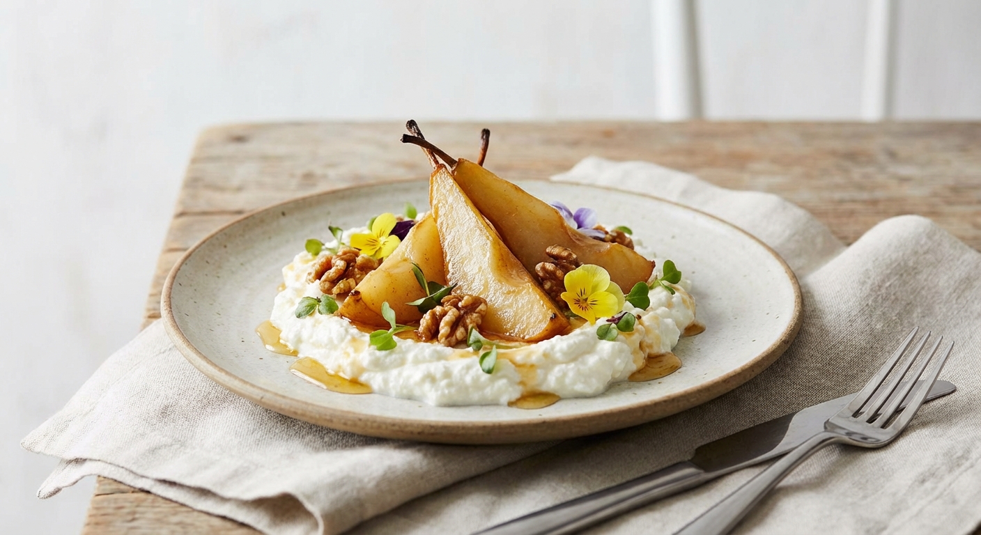 Cottage Cheese with Pear & Walnuts