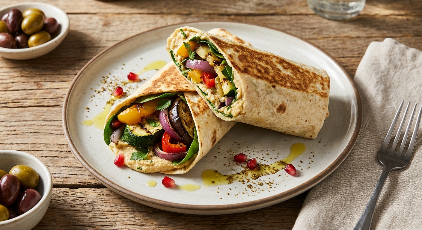 Grilled Vegetable & Hummus Wrap