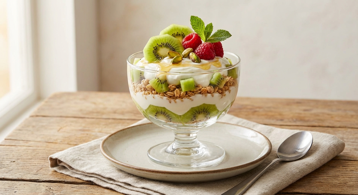 Greek Yogurt Parfait with Granola & Kiwi
