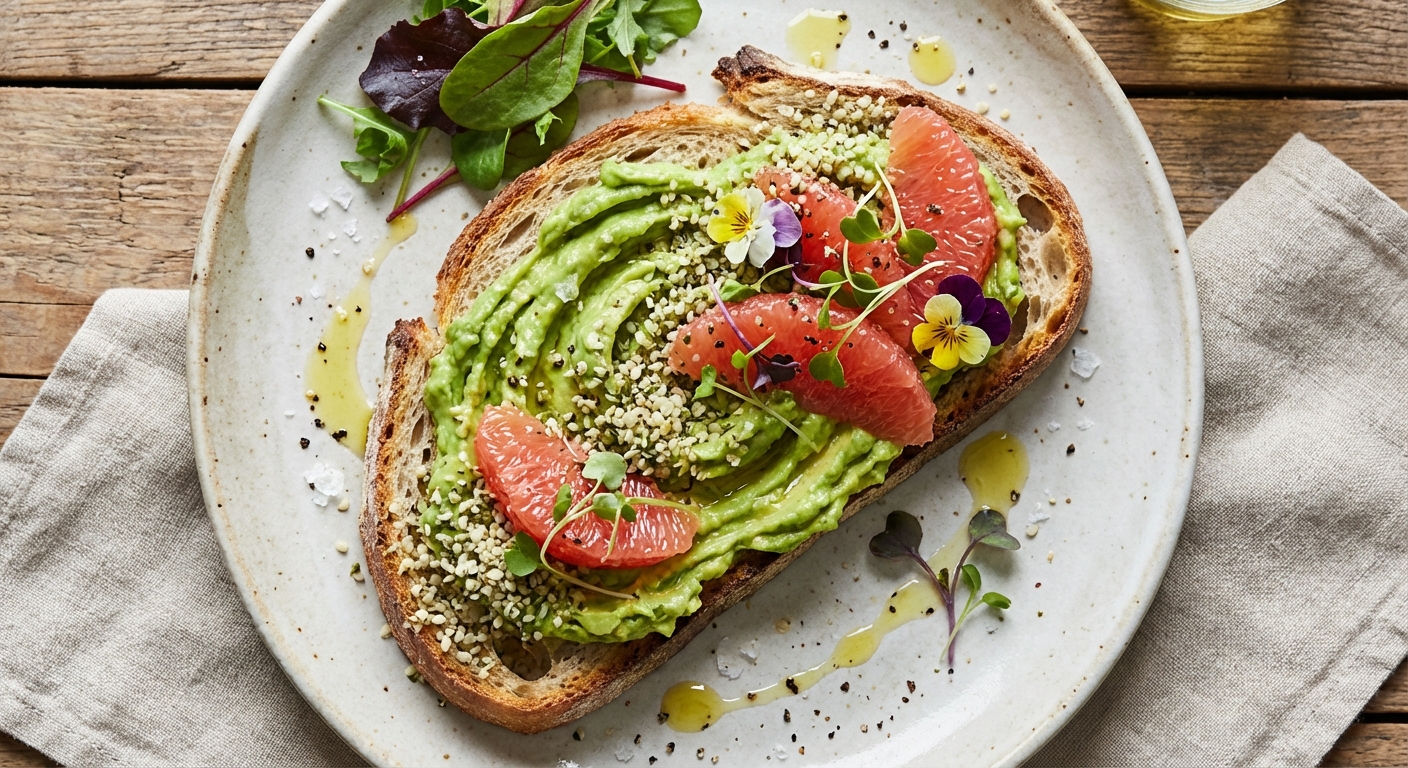Avocado Toast with Hemp Seeds and Grapefruit