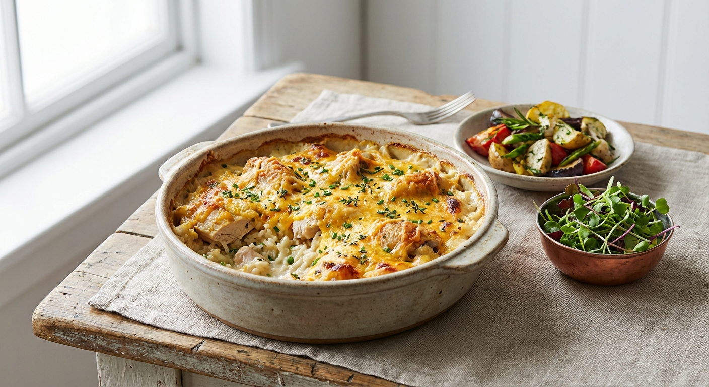 Creamy Cheddar Chicken & Rice Casserole (Restaurant-Style)