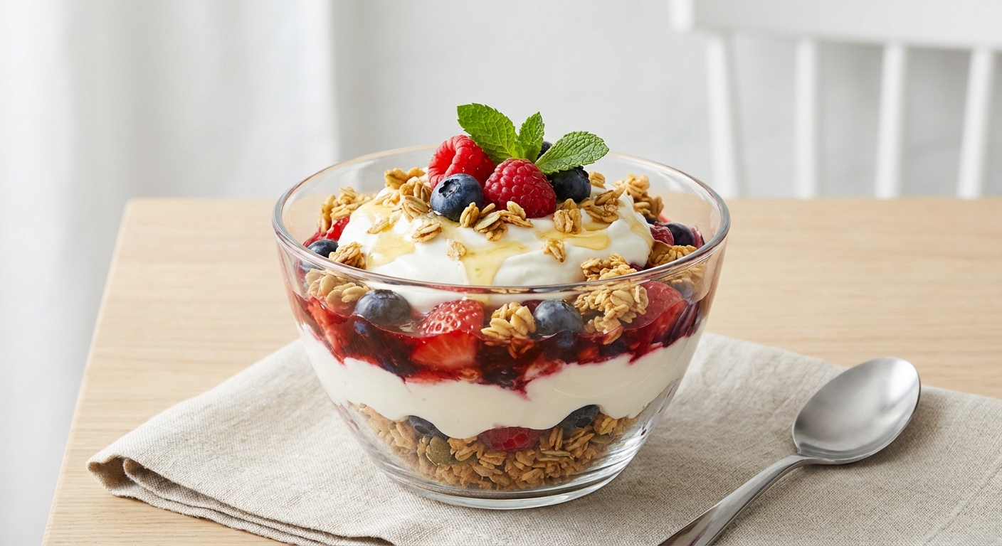 Greek Yogurt Berry Parfait with Nut-Free Oat Granola