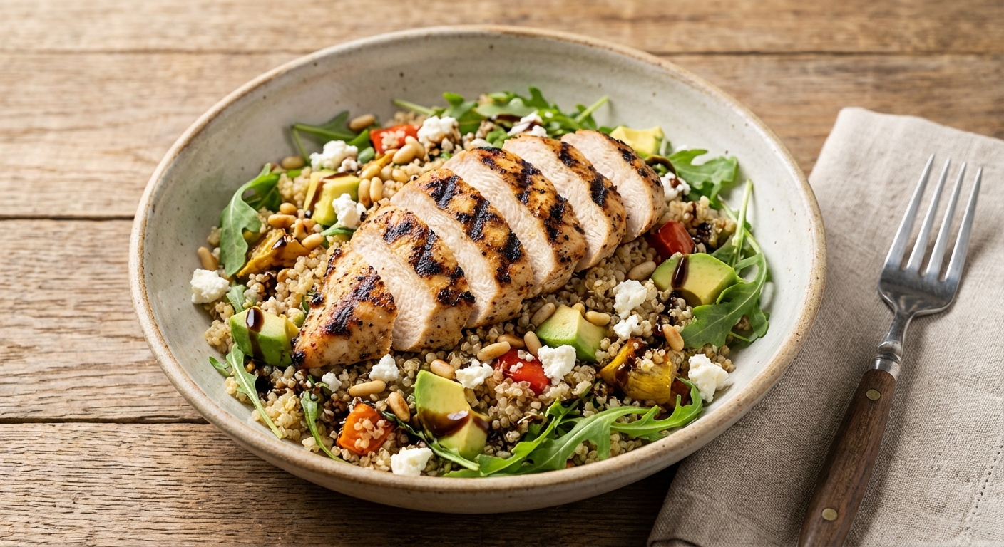 Grilled Chicken & Quinoa Salad with Arugula