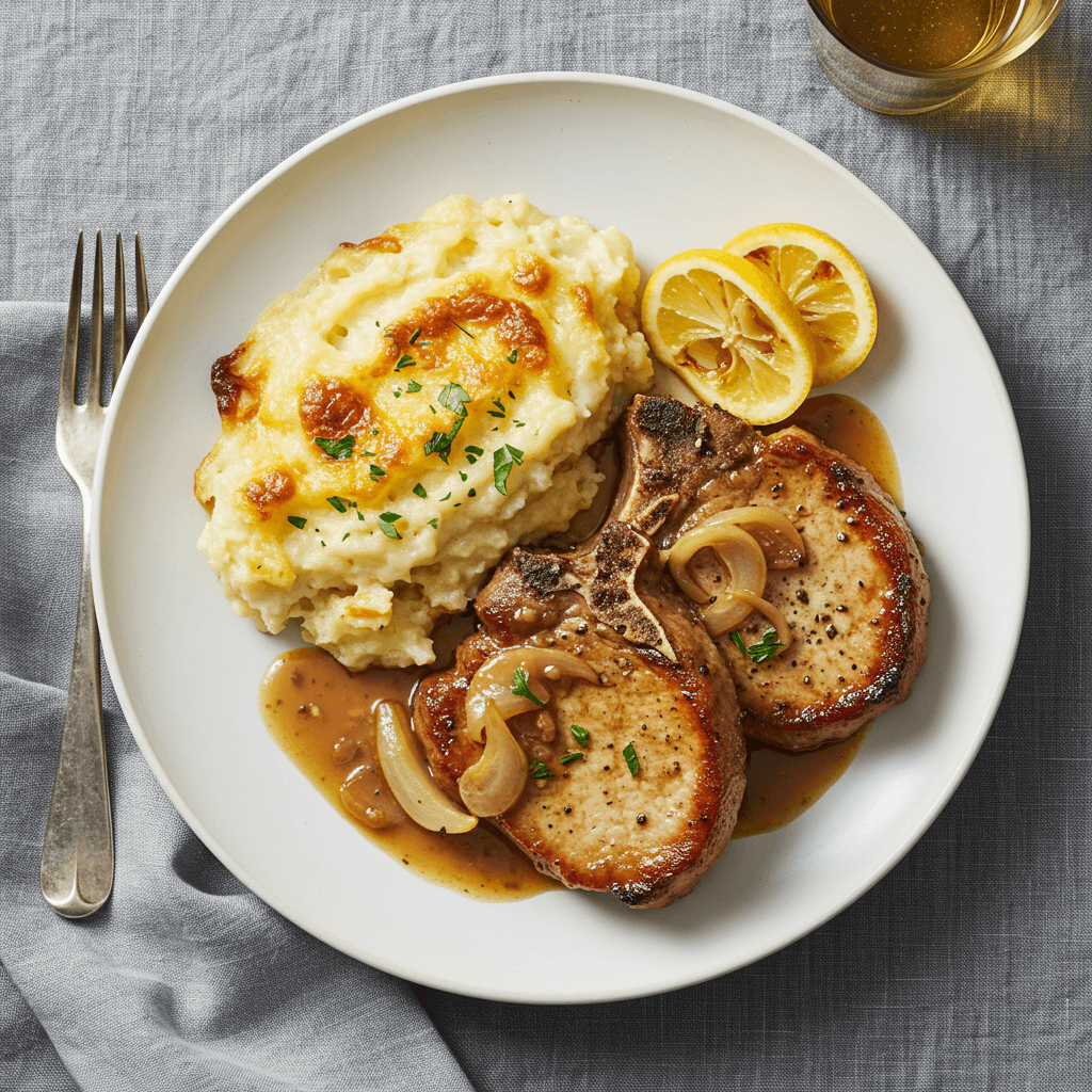 Pork Chops and Scalloped Potatoes - Delicious Homemade Recipe