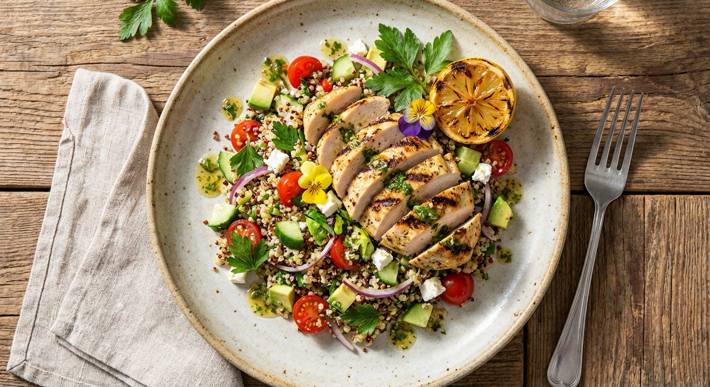 Grilled Lemon Chicken & Quinoa Salad