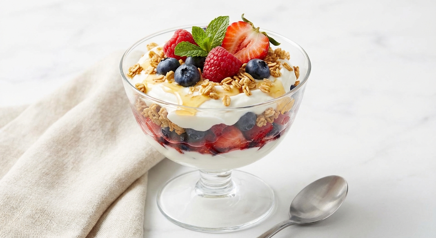Greek Yogurt Berry Parfait with Nut-Free Oat Granola