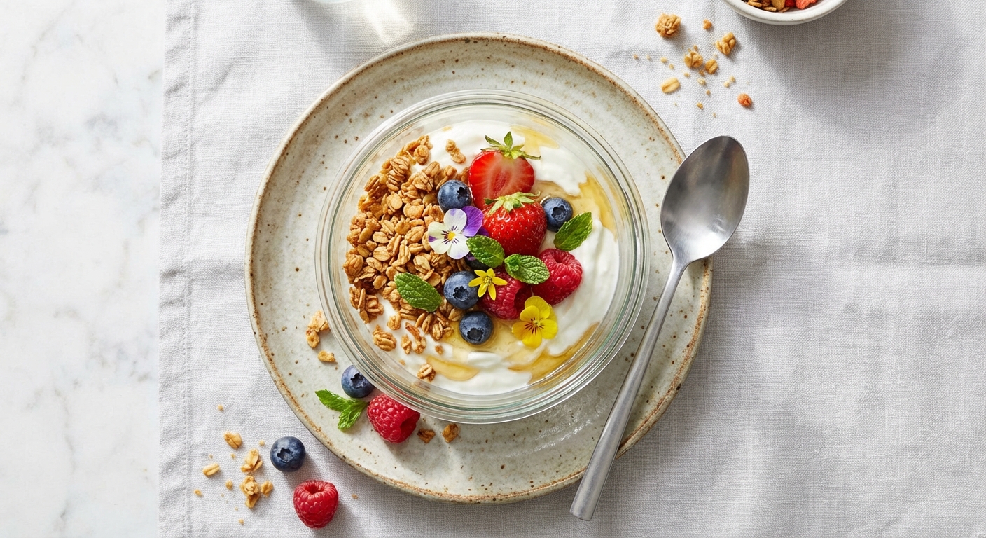 Greek Yogurt Parfait with Granola & Berries