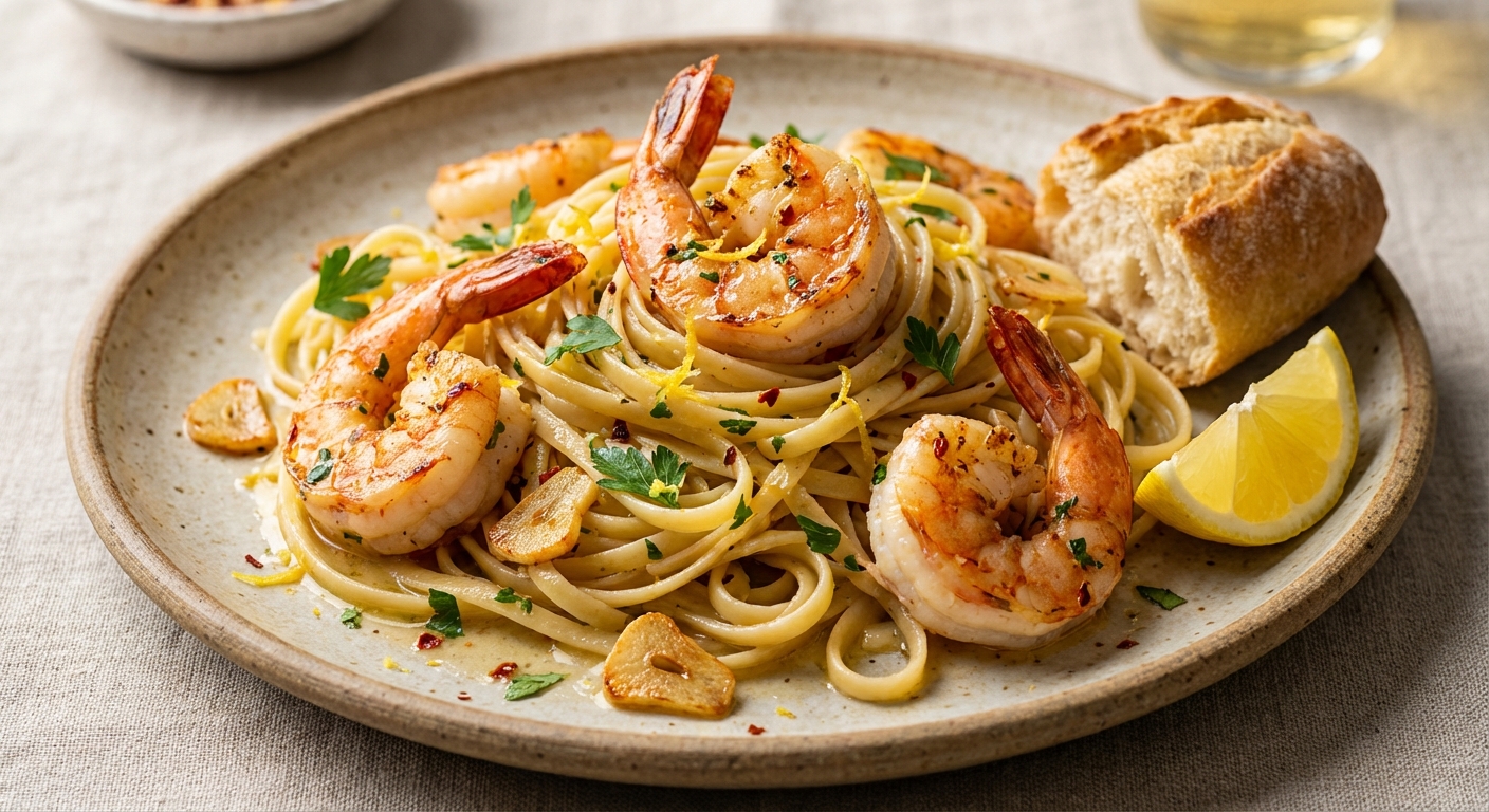 Shrimp Scampi with Linguine
