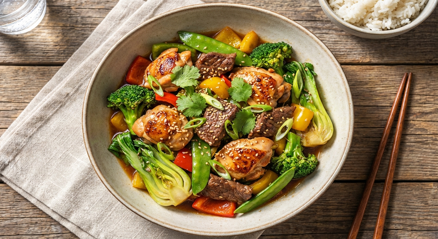 Hearty Chicken and Beef Stir-Fry