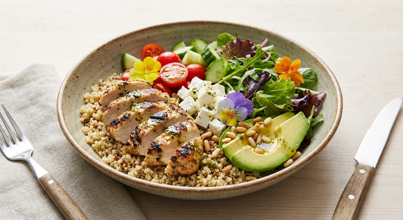Grilled Lemon-Herb Chicken Salad with Quinoa