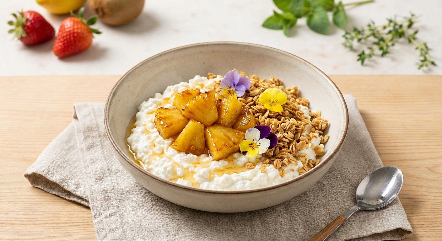 Cottage Cheese with Pineapple & Granola