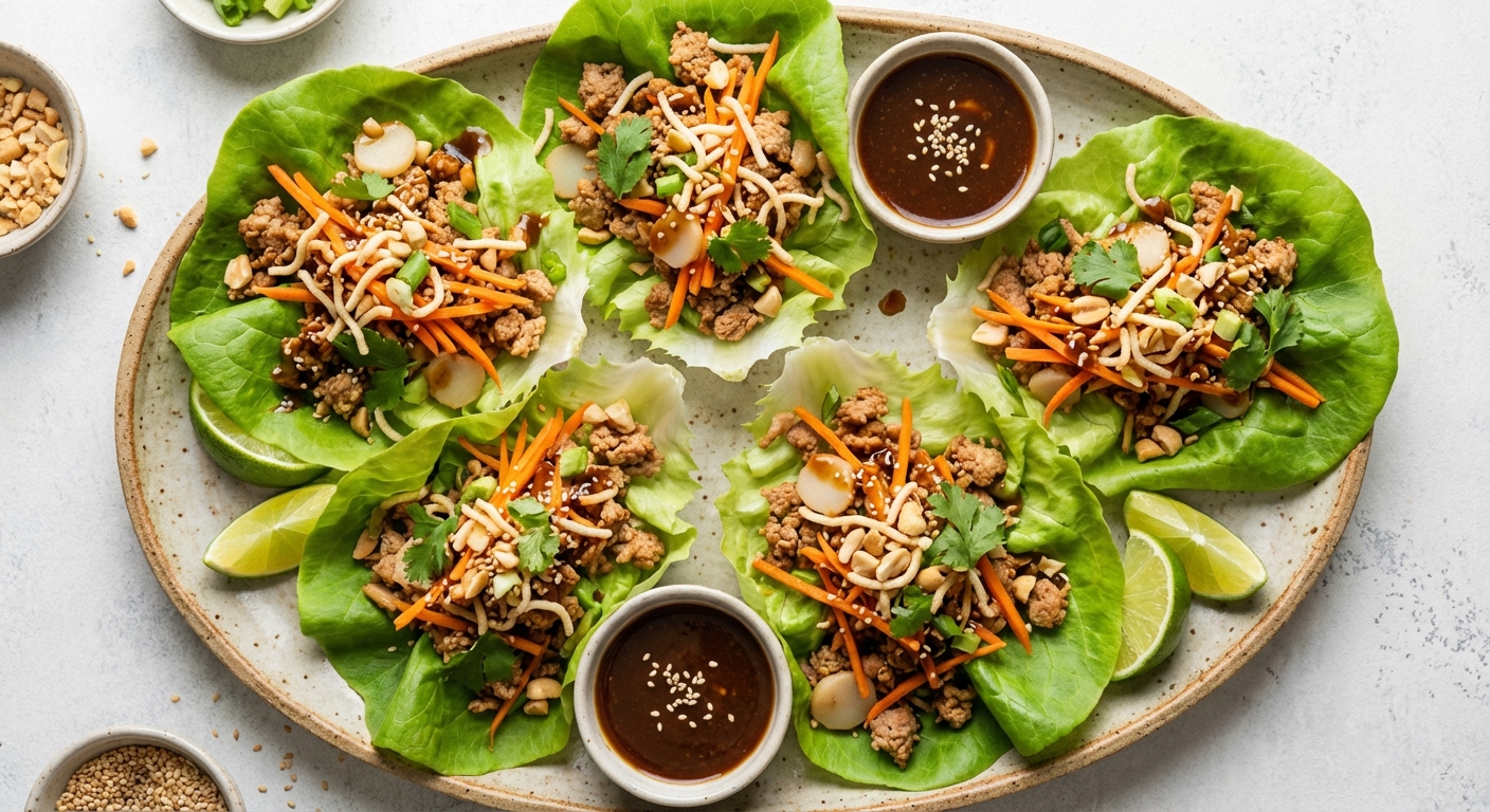Asian Turkey Lettuce Cups with Crunchy Veggies