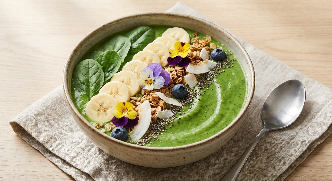 Banana Spinach Smoothie Bowl