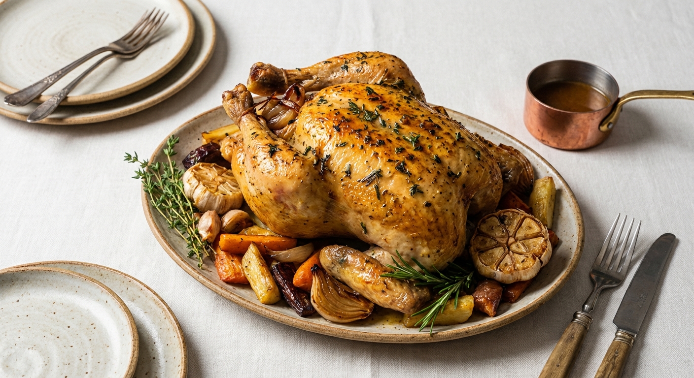 Garlic Onion Roast Chicken